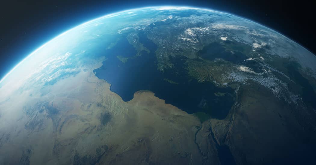 View of the World from space